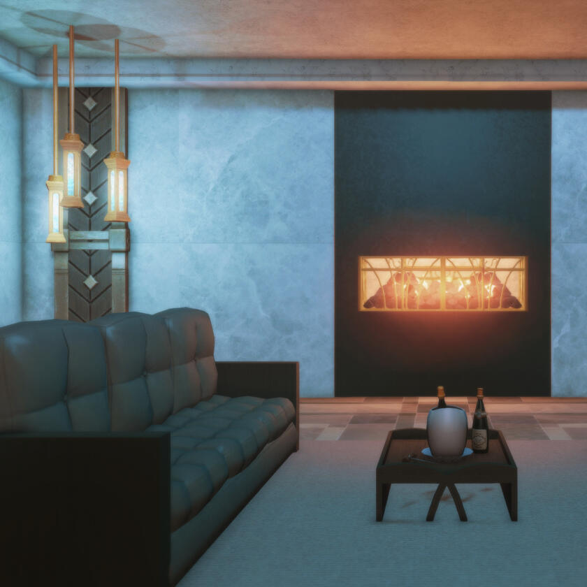 amaurotine lounge + modern bedroom